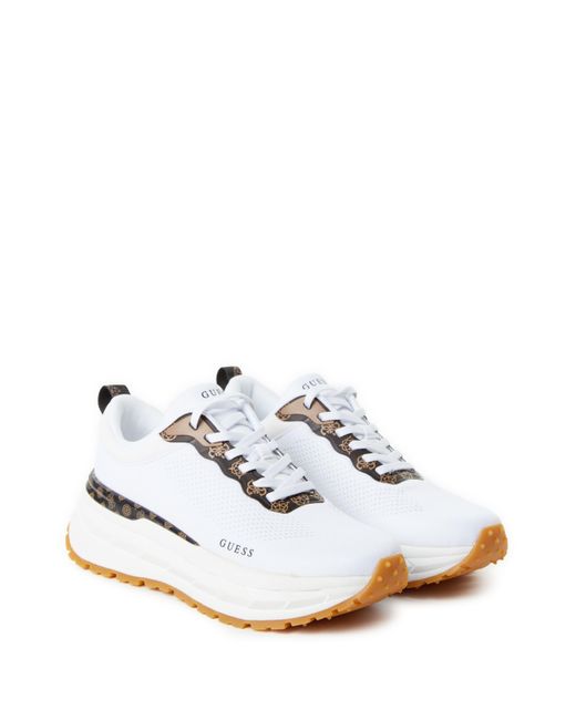 Baskets compensée bi-matière Guess en coloris White