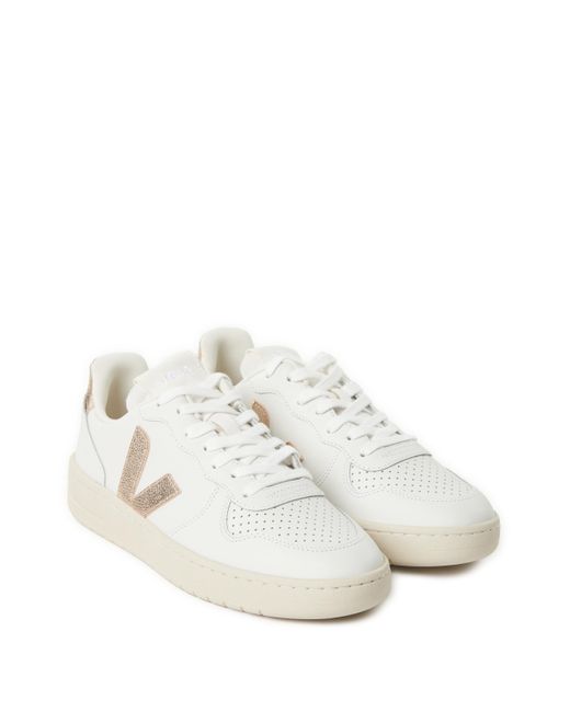 Baskets en cuir V-10 Veja en coloris White
