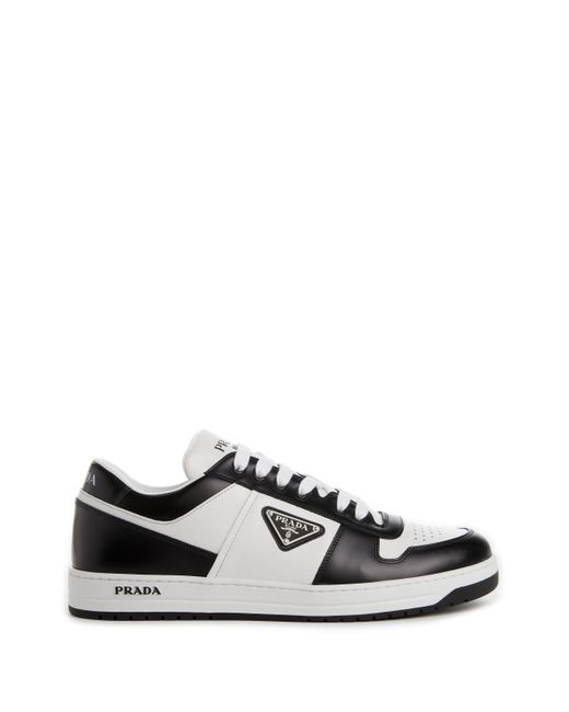 Prada Downtown Leather Sneakers in Black for Men | Lyst UK