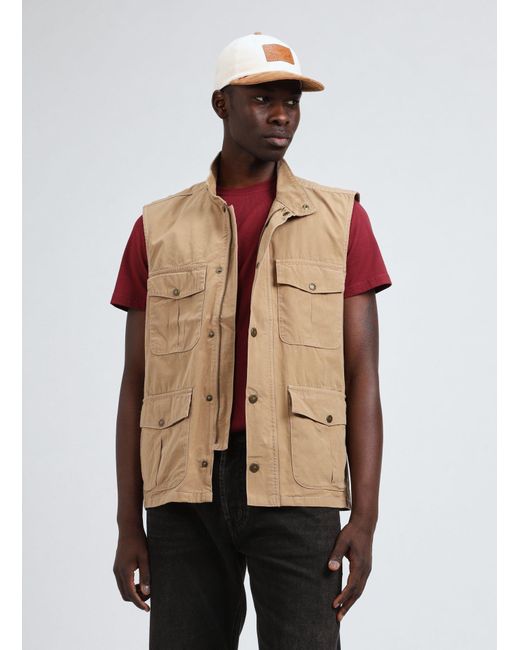 Veste sans manches en coton Barbour pour homme en coloris Natural