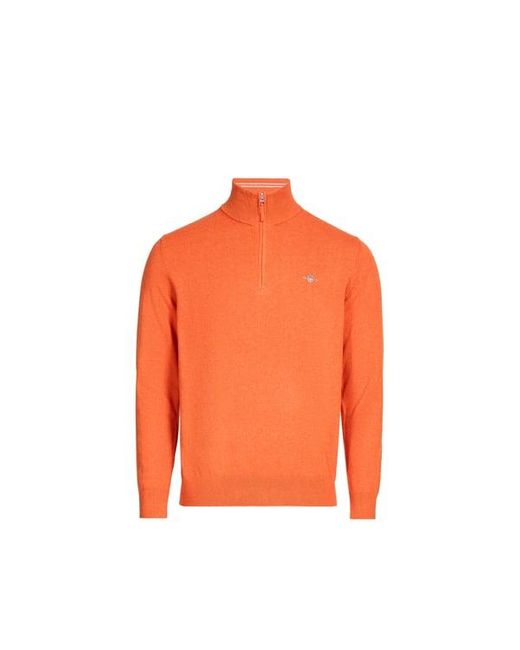 Pull À Col Zippé Gant pour homme en coloris Orange
