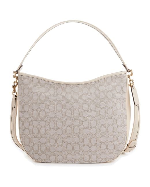 soft tabby bag in signature jacquard stone ivory