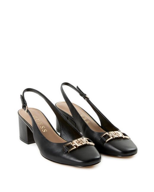 Slingback en cuir Guess en coloris Black
