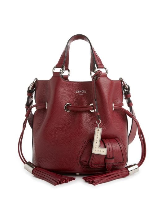 Lancel Red Small Premier Flirt Leather Bucket Bag