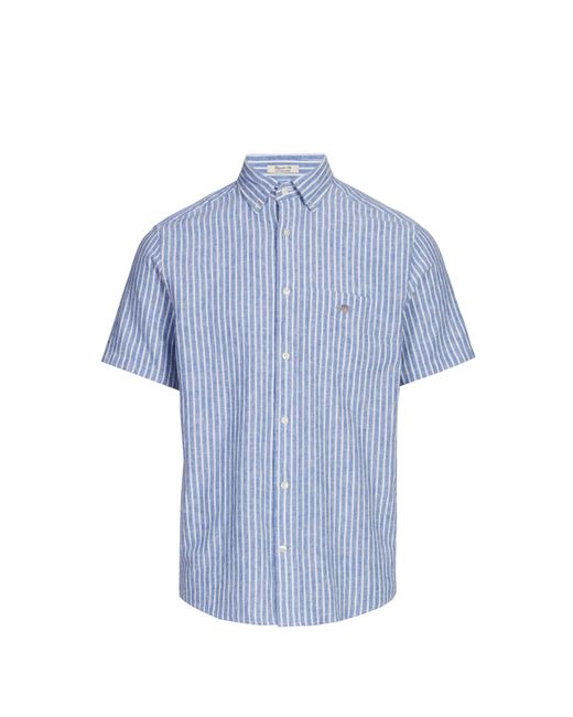 Chemise rayée en lin et coton Gant pour homme en coloris Blue