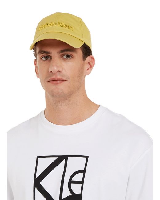 Casquette à logo Calvin Klein pour homme en coloris Yellow