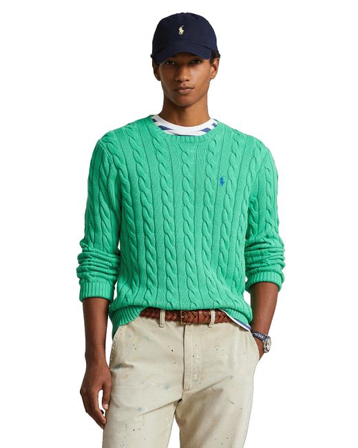 Pull en maille torsadée Polo Ralph Lauren pour homme en coloris Green