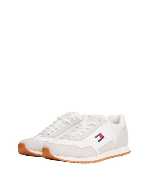 Baskets multitextures Tommy Hilfiger pour homme en coloris White