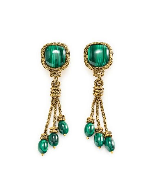 Boucles d'oreille Miki en malachite Aurelie Bidermann en coloris Green