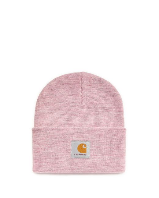 Bonnet en maille côtelée Carhartt pour homme en coloris Pink