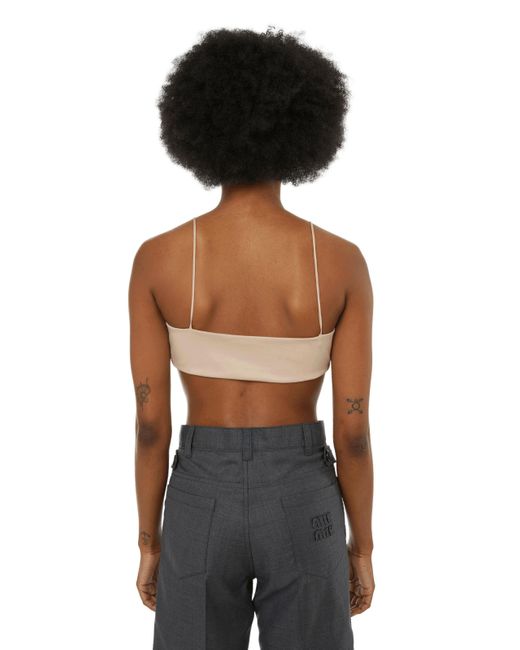 Top bralette à logo Miu Miu en coloris Black