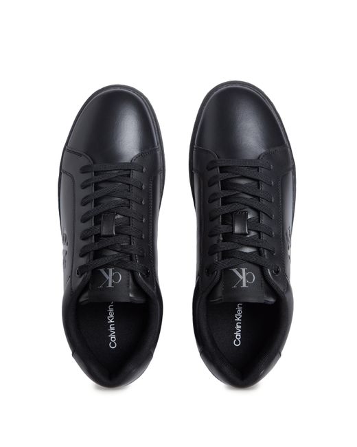 Baskets en cuir lisse Calvin Klein pour homme en coloris Blue