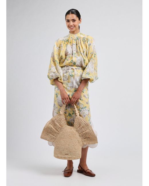 Sac cabas en raphia Zimmermann en coloris Natural