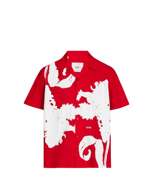 Chemise ample imprimée en coton Arte' pour homme en coloris Red