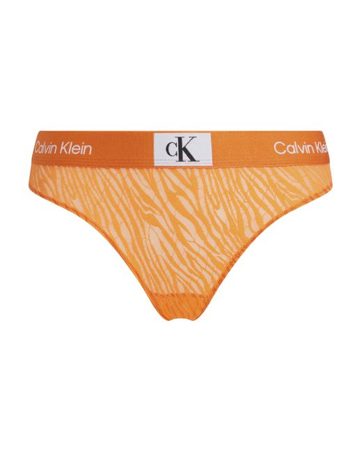 String à logo Calvin Klein en coloris Orange