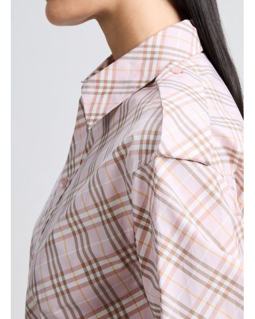 Robe midi imprimée en coton Burberry en coloris Natural