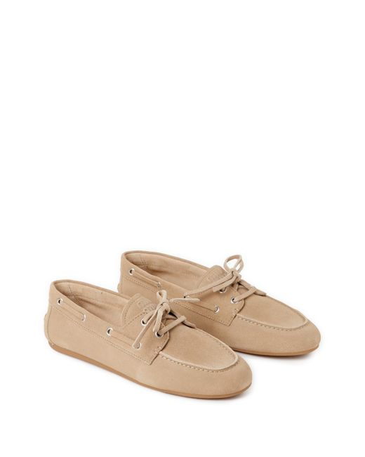 Mocassins en cuir suédé Miu Miu en coloris White