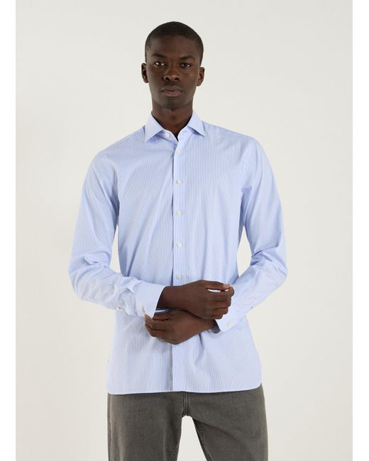 Chemise à rayures en coton Hackett pour homme en coloris Blue
