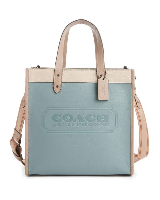 COACH Blue Field 22 Leather Tote Bag
