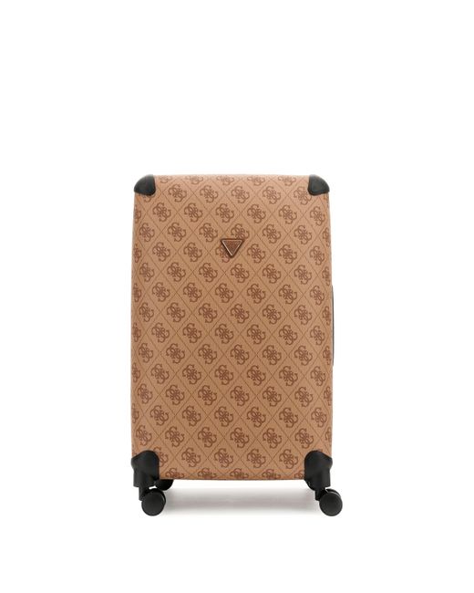 Valise Trolley Berta imprimée monogramme Guess en coloris Natural