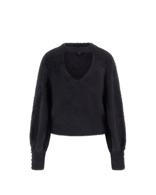 Pull col V Guess en coloris Blue