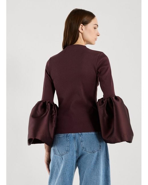 Haut à manches bouffantes en coton mélangé Marques'Almeida en coloris Purple