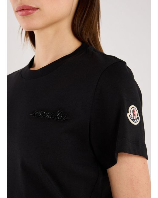 T-shirt en coton Moncler en coloris Black