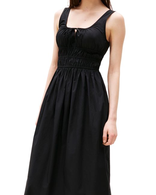 Robe midi en popeline Tommy Hilfiger en coloris Black