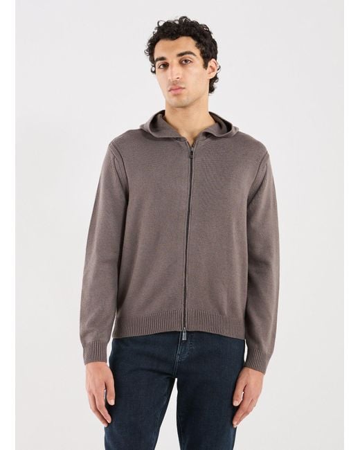 Gilet à capuche en laine et coton mélangés ARMANI EXCHANGE pour homme en coloris Gray