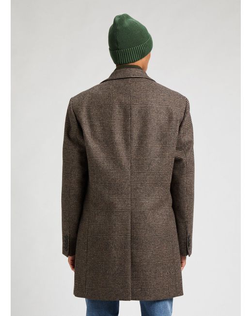Manteau en laine à imprimé Hackett pour homme en coloris Brown