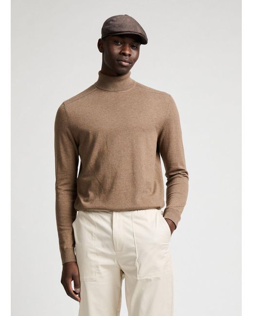 Pull col roulé SELECTED pour homme en coloris Natural