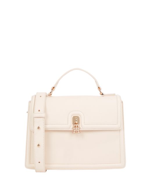Sac à main à fermoir à logo Tommy Hilfiger en coloris Natural