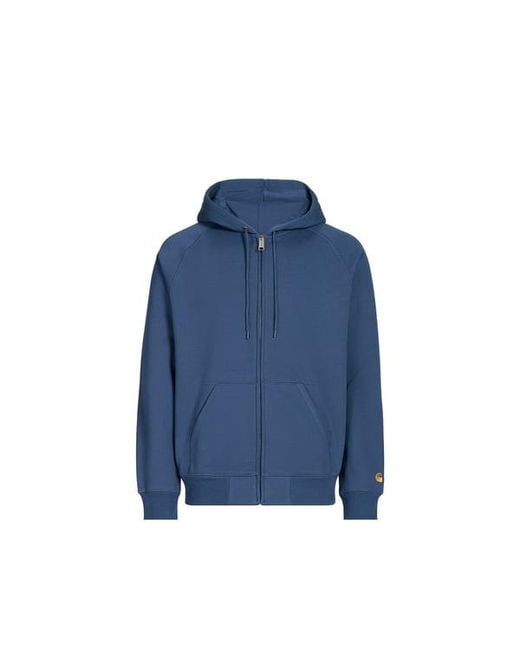 Sweat Zippé À Capuche En Coton Mélangé Carhartt pour homme en coloris Blue