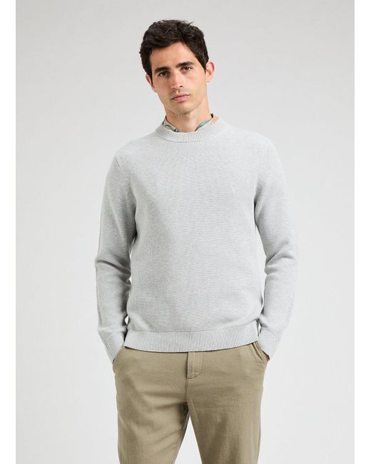 Pull en coton SELECTED pour homme en coloris Gray