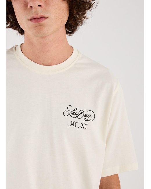 T-shirt à imprimé en coton Les Deux pour homme en coloris White