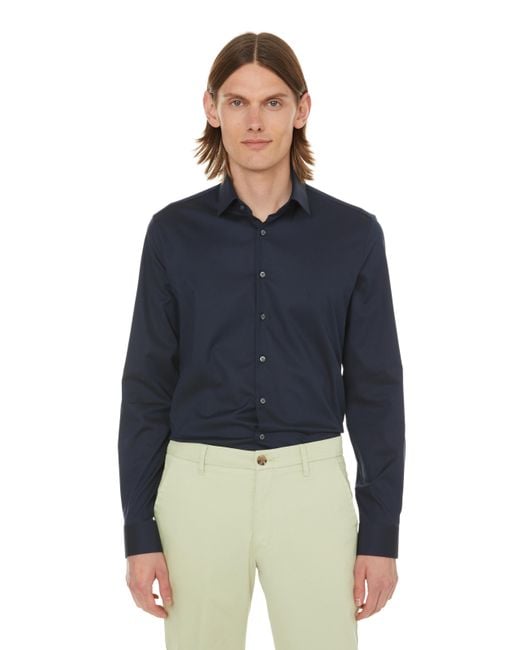 Chemise slim en coton Calvin Klein pour homme en coloris Blue