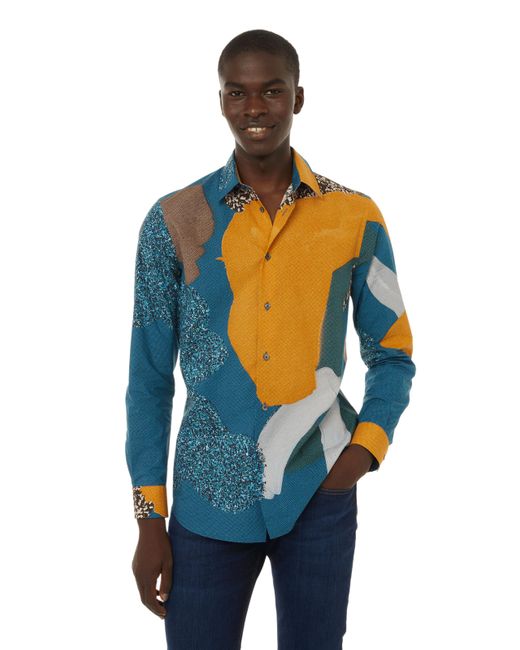 Chemise patchwork en coton Paul Smith pour homme en coloris Blue