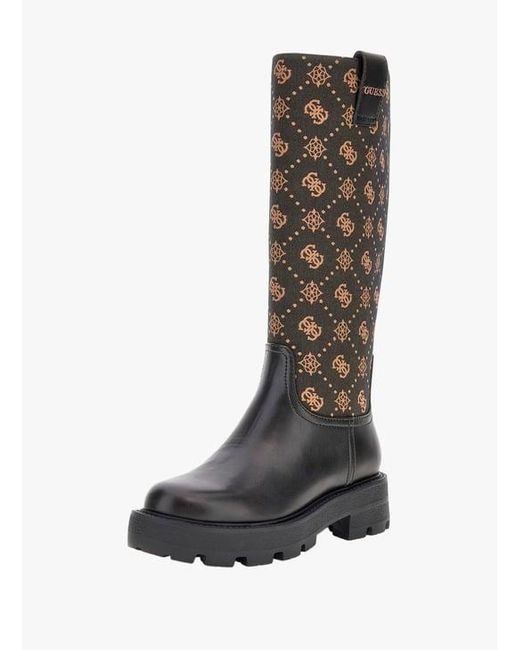 Bottes Hautes À Logo Guess en coloris Black