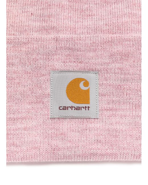 Bonnet en maille côtelée Carhartt pour homme en coloris Pink