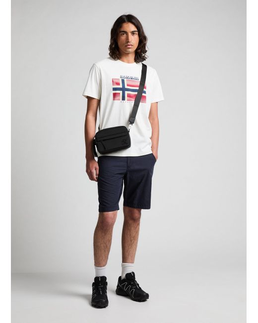 Short en coton Napapijri pour homme en coloris Blue