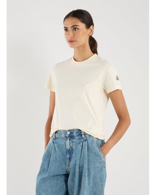 T-shirt en coton Moncler en coloris Natural