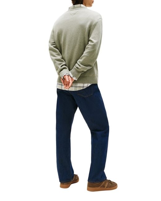 Pull chiné à badge drapeau Tommy Hilfiger pour homme en coloris Gray