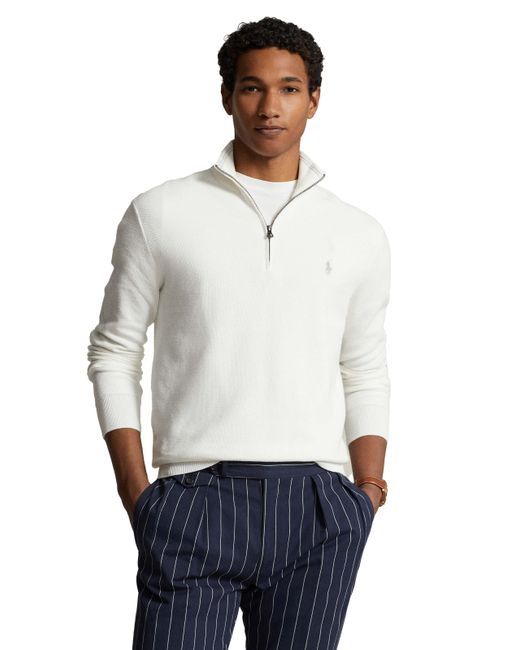 Pull à col zippé Polo Ralph Lauren pour homme en coloris White