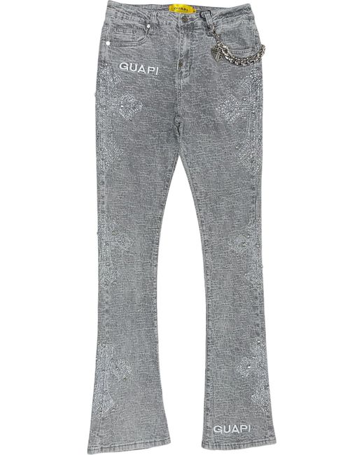 GUAPI Smoke Distressed Cross Denim in Gray for Men | Lyst
