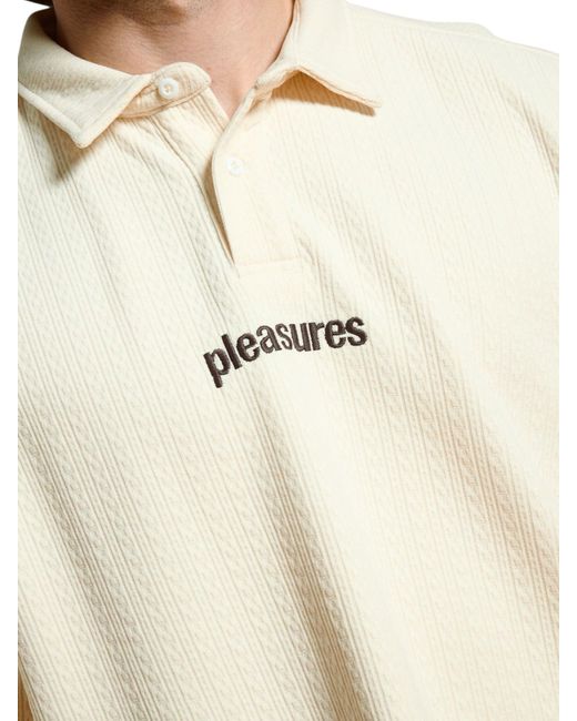 Pleasures White Cable Polo Ecru for men