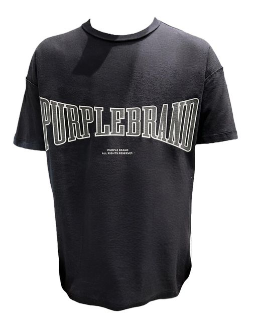 Purple Brand Black P101-Jhbb Textured Inside Out Tee for men