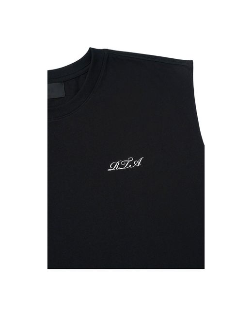 RTA Black Terry Muscle Tee Cursive for men