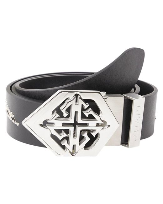 【GUAPI】LEATHER EMBLEM BELT GUAPI Emblem Belt in Black for Men | Lyst
