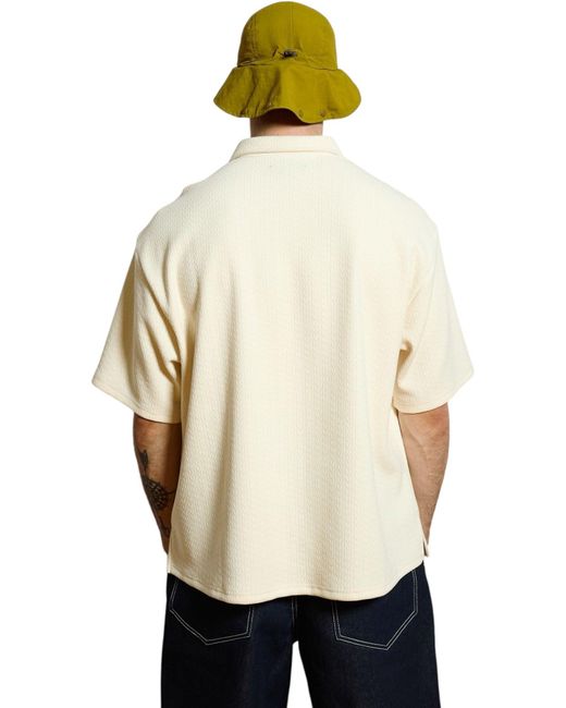 Pleasures White Cable Polo Ecru for men