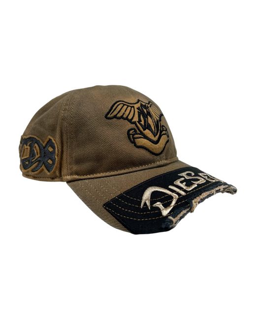 DIESEL Green C Patchy Hat Mustard for men